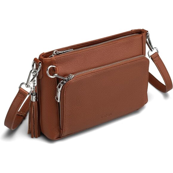 Anti Theft Genuine Leather Crossbody Bags for Women Handbags and Shoulder Basg w